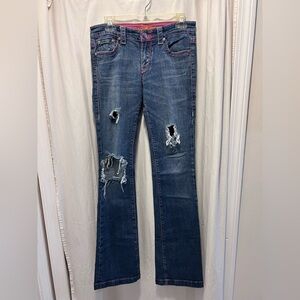 Vigoss Miss Vigoss denim ripped distressed straight leg jeans juniors size 7/8